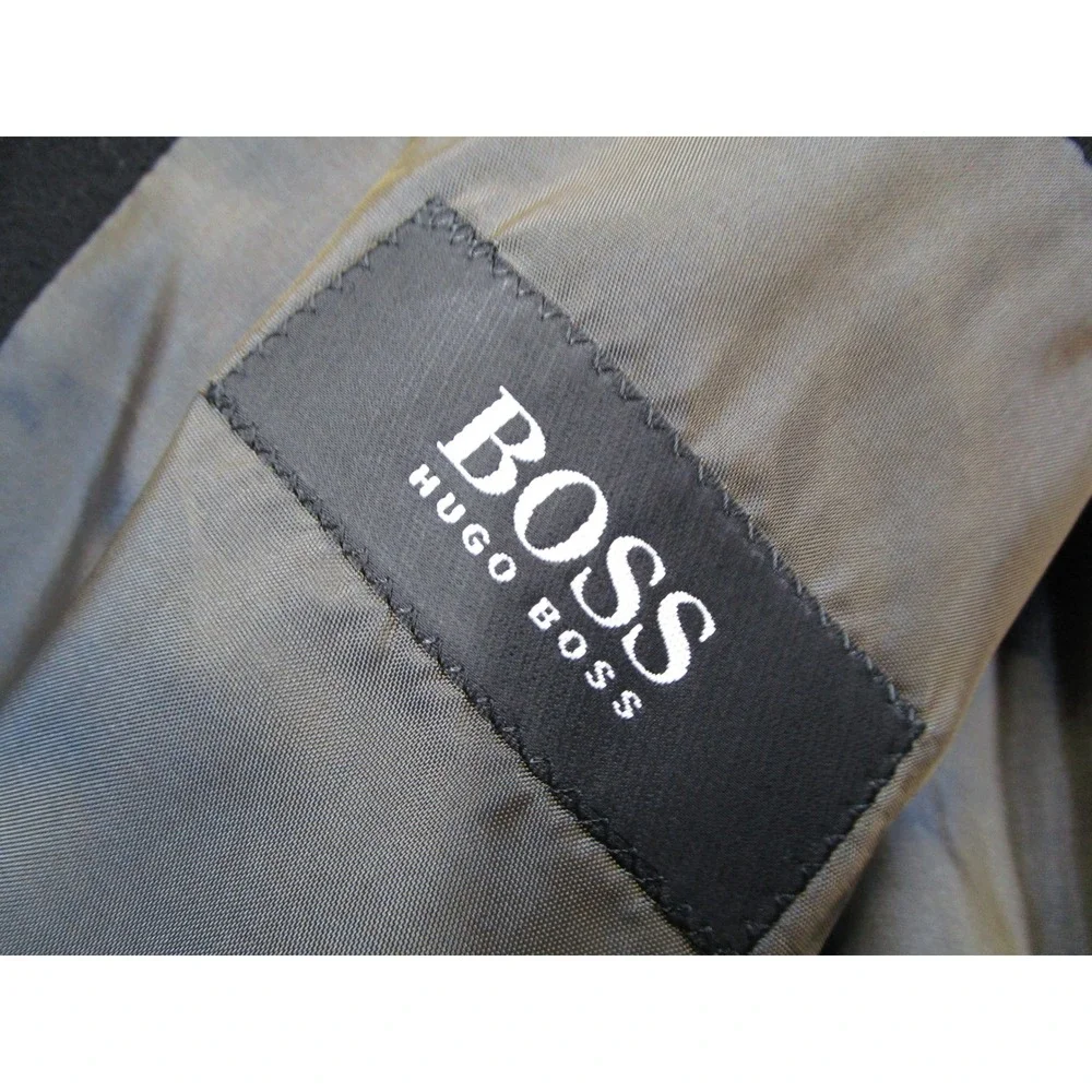 Hugo Boss Mens Black Cashmere Wool Blazer Sport Coat Italy 40R Henry Singer